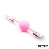 LateToBed siliconen ballgag (roze), afbeelding 4