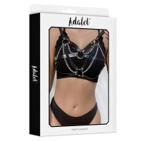 Adalet Lingerie Karina harnastop van veganleer met ketting, one size, afbeelding 4