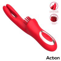 Action Bilma vibrator met strijkende clitorisstimulator, afbeelding 6