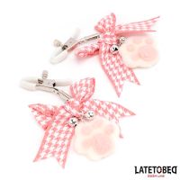 LateToBed tepelklemmen met kattenpootjes-pompon, afbeelding 4