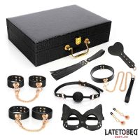 LateToBed 8-delige leren bondageset met opbergkoffer, afbeelding 3