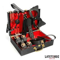 LateToBed 8-delige leren bondageset met opbergkoffer, afbeelding 2