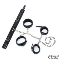 Midnight Desires bondageset met halsband en boeien, afbeelding 2