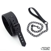 Midnight Desires bondageset met halsband, riem en boeien, afbeelding 6