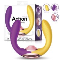 Action Two Lovers 3-in-1 vinger- en luchtdrukvibrator, afbeelding 4