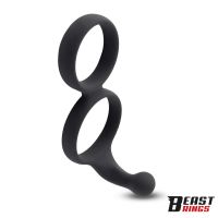 Beast Rings dubbele penisring massief siliconen 50/40 mm, afbeelding 2