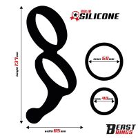 Beast Rings dubbele penisring massief siliconen 50/40 mm, afbeelding 3