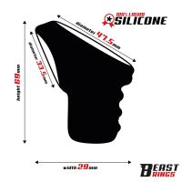 Beast Rings penisring vloeibaar siliconen 47,5 mm, afbeelding 3