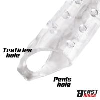 Beast Rings penissleeve met noppen 23 cm, afbeelding 3