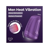 Satisfyer Men Heat vibrator op batterijen (donkerbes), afbeelding 2