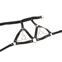 Chisa Borstharnas met O Ring Kettingen - Leren Fetish Kleding, afbeelding 5