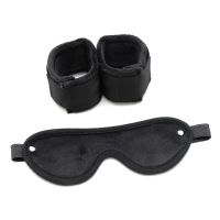 Bondage Play verstelbare handboeien met masker (zwart), afbeelding 5