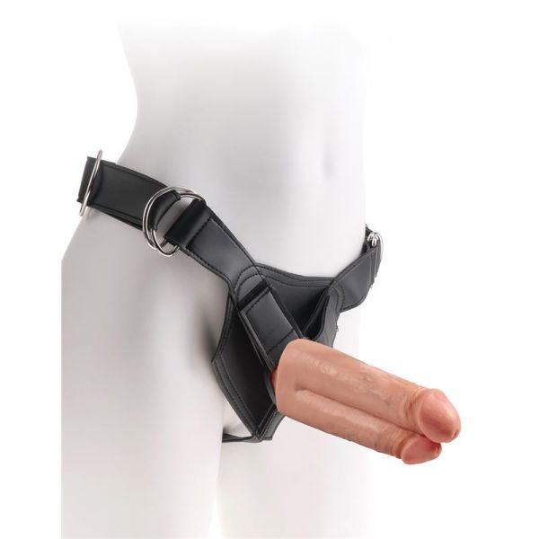 King Cock strap-on Two Cocks One Hole 7" huidkleur
