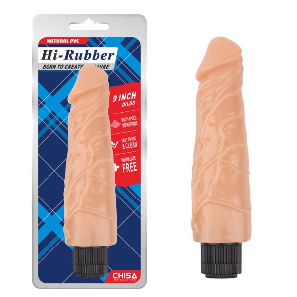 Chisa vibrator Hi-Rubber 9" huidskleur