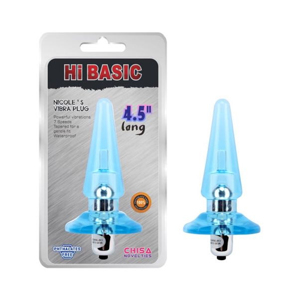 Chisa vibrerende buttplug Nicoles 12,5 x 3,2 cm blauw