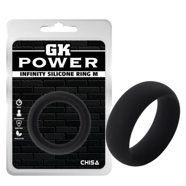 Chisa Infinity siliconen ring M (zwart)