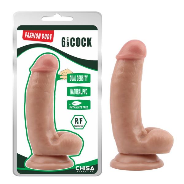 Chisa dildo met dubbele dichtheid Fashion Dude 6,9" huidskleur