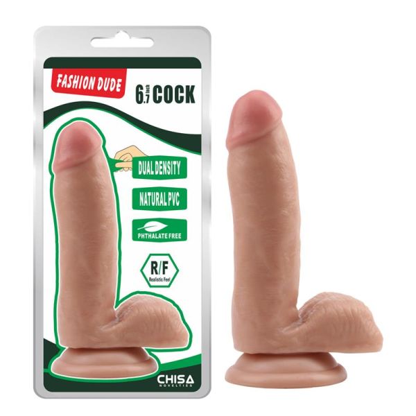 Chisa dildo met dubbele dichtheid Fashion Dude 6,7" huidskleur