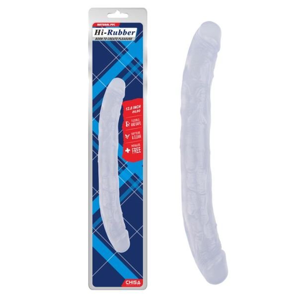 Chisa dubbele dildo Hi-Rubber 12,8" transparant