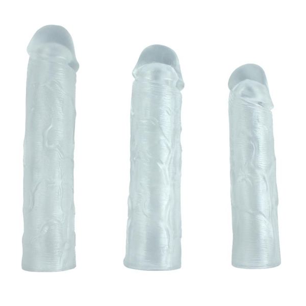 SheQu set van 3 penissleeves Alex transparant
