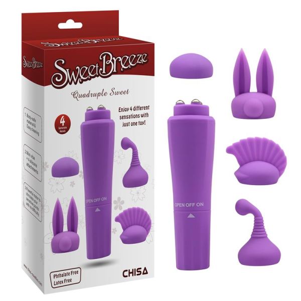 Chisa stimulator met 4 koppen Sweet (paars)