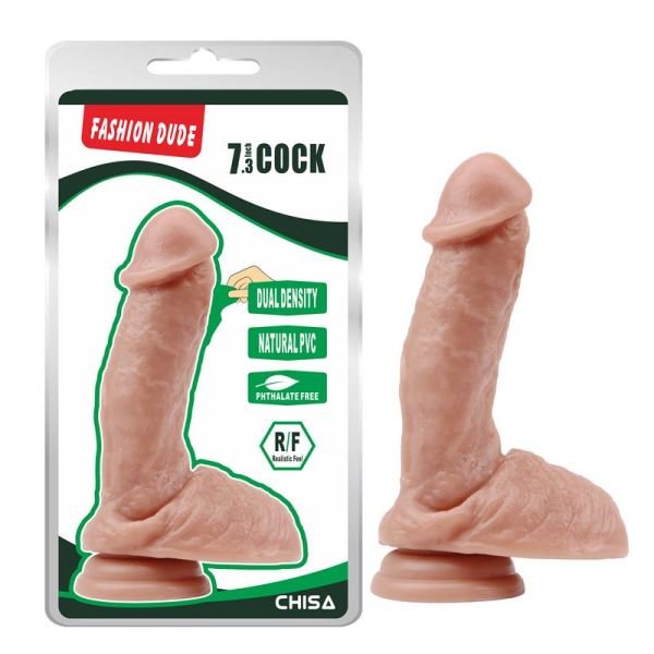 Chisa dildo met dubbele dichtheid Fashion Dude 7.3" huidskleur