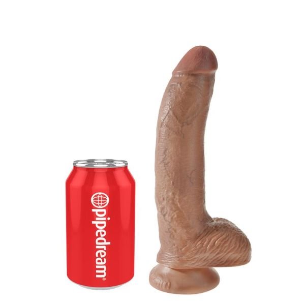 King Cock realistische dildo met ballen 9" getint