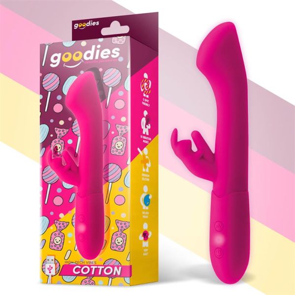 Goodies Cotton G-spot- en rabbitvibrator (fuchsia)