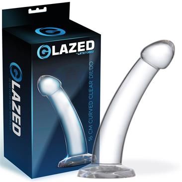 Glazed gebogen glazen dildo 16 cm