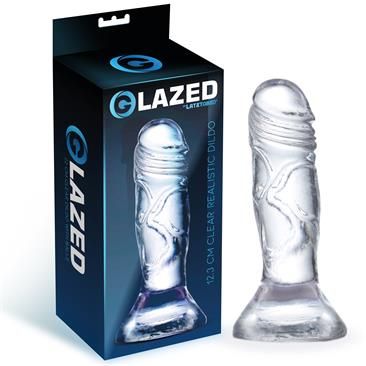 Glazed realistische glazen dildo 12,3 cm