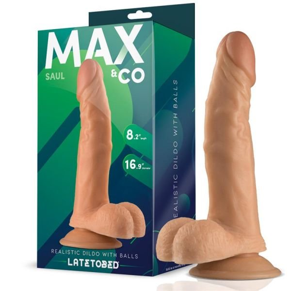 Max & Co Saul realistische dildo met ballen huidkleur 8,25"