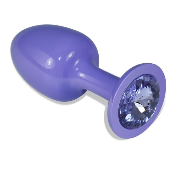 Lovetoy metalen buttplug paarse roos met blauwe steen
