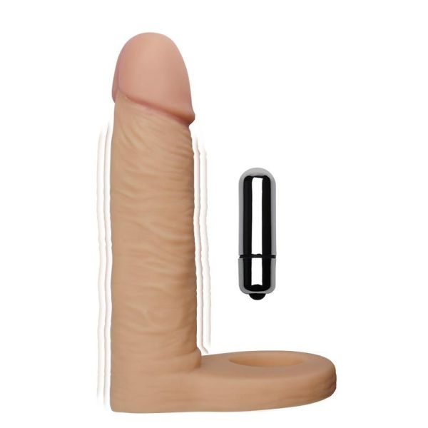 Lovetoy ultrazachte sleeve voor dubbele penetratie 5,8" met vibratie