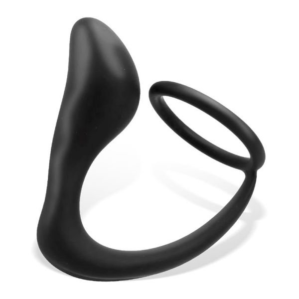 Tardenoche Randal siliconen buttplug met penisring (zwart)