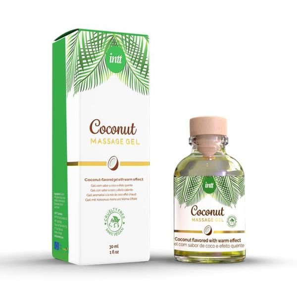 INTT eetbare massagegel kokos, 100% vegan 30 ml