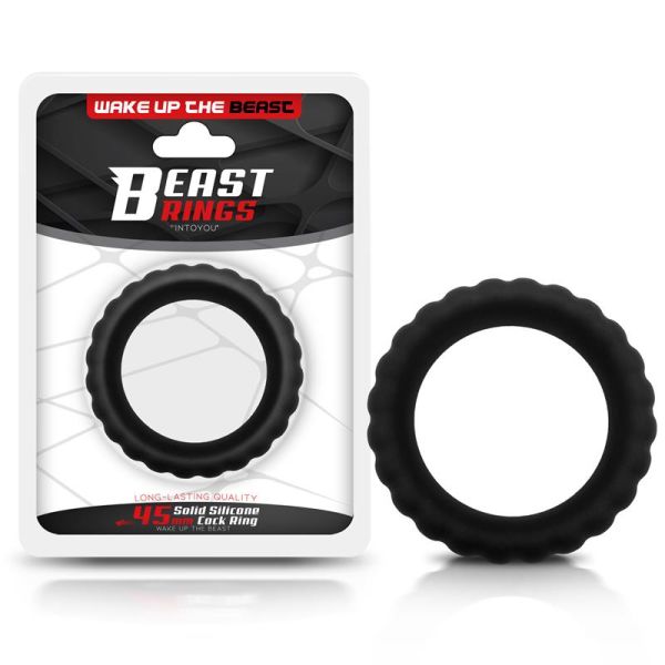Beast Rings massieve siliconen cockring met reliëf 4,5 cm
