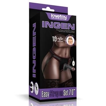 Lovetoy Adjustable Strap on with Dildo 10 Functions 7.0"