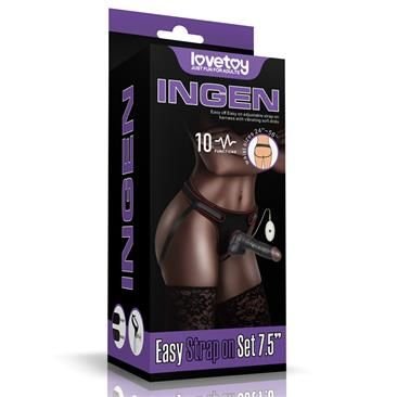Lovetoy Adjustable Strap on with Dildo 10 Functions 7.5"