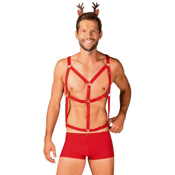 Obsessive Mr Reindy set met short, harnas en haarband