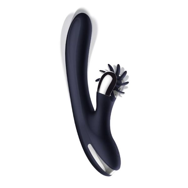 IntoYou Navyspace vibrator met draaiende tongen (blauw)