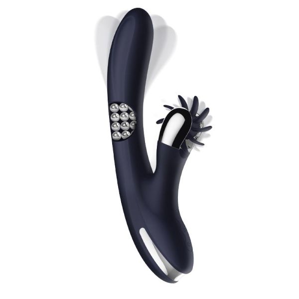 IntoYou Royalspace vibrator met draaiende tongen en 360º (blauw)