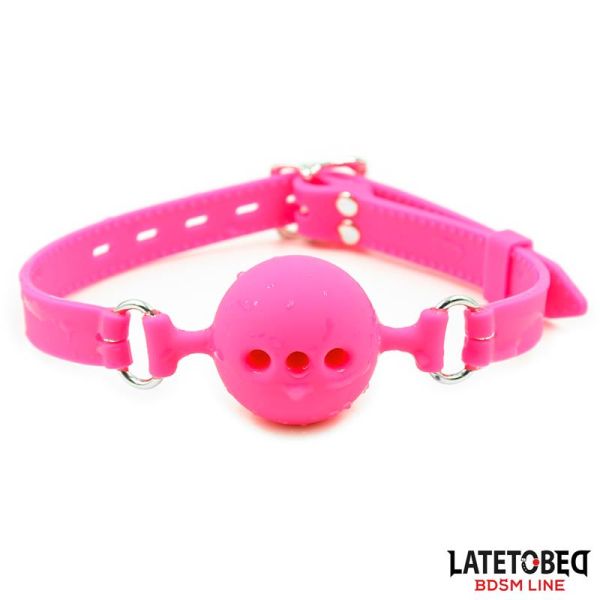 LateToBed ademende siliconen ballgag M - 4,5 cm