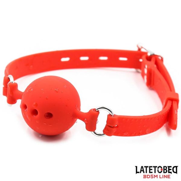 LateToBed ademende siliconen ballgag S - 4 cm