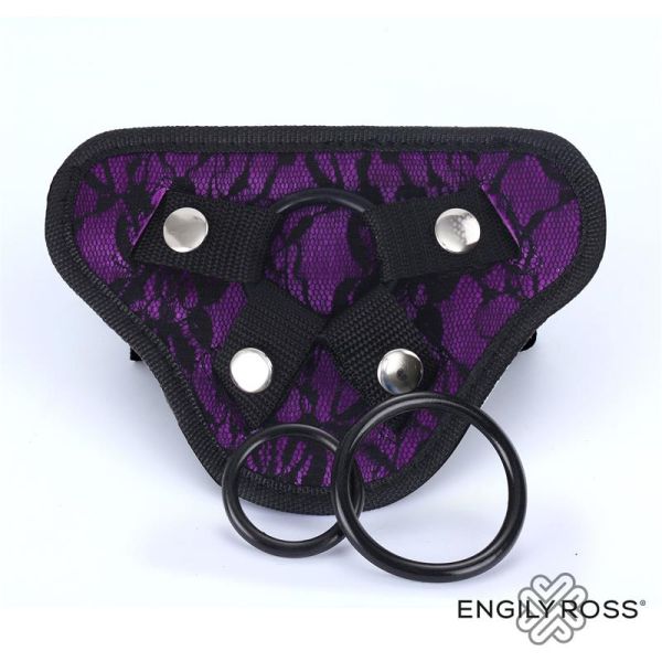 Dildox by Engily Ross Miley universeel verstelbaar harnas met 3 ringen (paars)