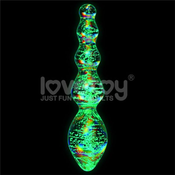 Lovetoy Dark Twilight glow-in-the-dark glazen dildo