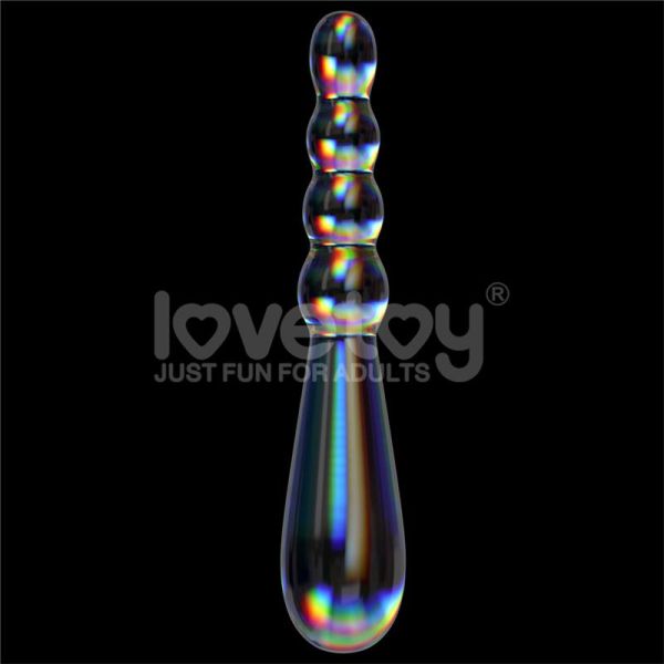 Lovetoy Twilight Gleam glazen dildo Rising Ripples 19 cm
