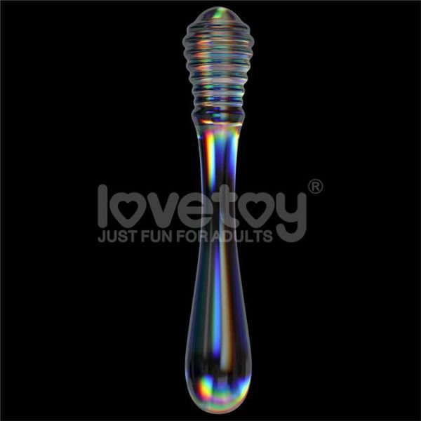 Lovetoy GLow in the Dark Glass Dildo Twilight Gleam