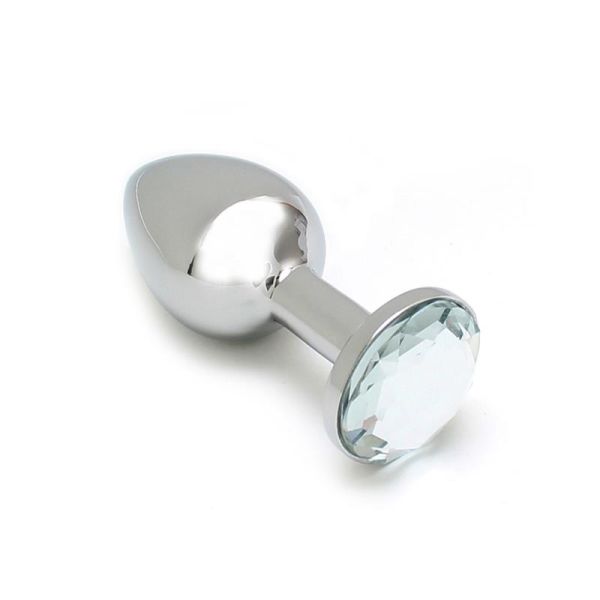 Rimba Sofia metalen buttplug met transparant juweel