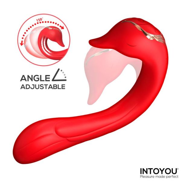 IntoYou Swana vibrator met likkende tong en verstelbare hoek