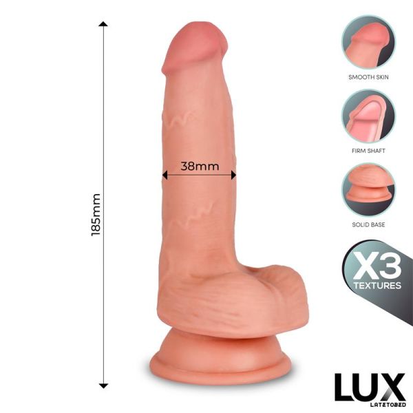 Lux Hans triple density dildo met balzak 7,2"
